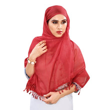 Generic Women's Cotton Silk Strips Printed Dupatta (Maroon, Length:2-2.4 mtr)