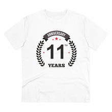 Generic Men's PC Cotton 11th Anniversary Printed T Shirt (Color: White, Thread Count: 180GSM)
