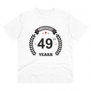 Generic Men's PC Cotton 49th Anniversary Printed T Shirt (Color: White, Thread Count: 180GSM)