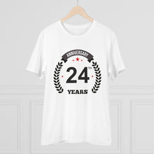 Generic Men's PC Cotton 24th Anniversary Printed T Shirt (Color: White, Thread Count: 180GSM)