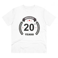Generic Men's PC Cotton 20th Anniversary Printed T Shirt (Color: White, Thread Count: 180GSM)
