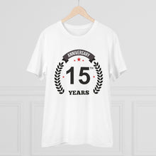Generic Men's PC Cotton 15th Anniversary Printed T Shirt (Color: White, Thread Count: 180GSM)