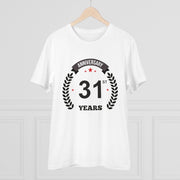 Generic Men's PC Cotton 31st Anniversary Printed T Shirt (Color: White, Thread Count: 180GSM)