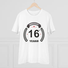 Generic Men's PC Cotton 16th Anniversary Printed T Shirt (Color: White, Thread Count: 180GSM)