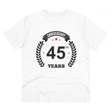 Generic Men's PC Cotton 45th Anniversary Printed T Shirt (Color: White, Thread Count: 180GSM)