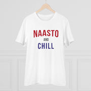 Generic Men's PC Cotton Nasto And Chill Printed T Shirt (Color: White, Thread Count: 180GSM)
