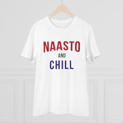 Generic Men's PC Cotton Nasto And Chill Printed T Shirt (Color: White, Thread Count: 180GSM)