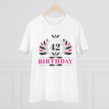 Generic Men's PC Cotton 42nd Birthday Printed T Shirt (Color: White, Thread Count: 180GSM)
