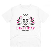 Generic Men's PC Cotton 35th Birthday Printed T Shirt (Color: White, Thread Count: 180GSM)