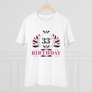 Generic Men's PC Cotton 33rd Birthday Printed T Shirt (Color: White, Thread Count: 180GSM)