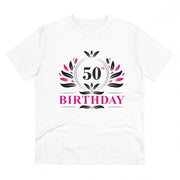 Generic Men's PC Cotton 50th Birthday Printed T Shirt (Color: White, Thread Count: 180GSM)