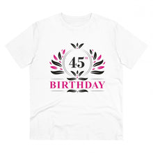 Generic Men's PC Cotton 45th Birthday Printed T Shirt (Color: White, Thread Count: 180GSM)