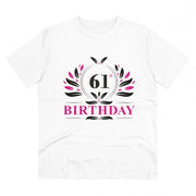 Generic Men's PC Cotton 61st Birthday Printed T Shirt (Color: White, Thread Count: 180GSM)