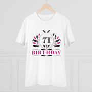 Generic Men's PC Cotton 71st Birthday Printed T Shirt (Color: White, Thread Count: 180GSM)