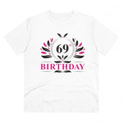 Generic Men's PC Cotton 69th Birthday Printed T Shirt (Color: White, Thread Count: 180GSM)