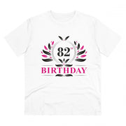 Generic Men's PC Cotton 82nd Birthday Printed T Shirt (Color: White, Thread Count: 180GSM)