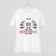 Generic Men's PC Cotton 81st Birthday Printed T Shirt (Color: White, Thread Count: 180GSM)