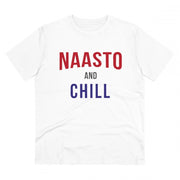 Generic Men's PC Cotton Nasto And Chill Printed T Shirt (Color: White, Thread Count: 180GSM)