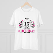 Generic Men's PC Cotton 15th Birthday Printed T Shirt (Color: White, Thread Count: 180GSM)