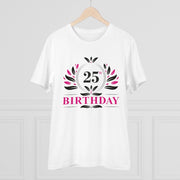 Generic Men's PC Cotton 25th Birthday Printed T Shirt (Color: White, Thread Count: 180GSM)