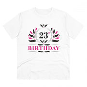 Generic Men's PC Cotton 23rd Birthday Printed T Shirt (Color: White, Thread Count: 180GSM)