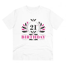 Generic Men's PC Cotton 21st Birthday Printed T Shirt (Color: White, Thread Count: 180GSM)