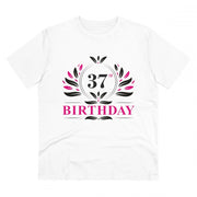 Generic Men's PC Cotton 37th Birthday Printed T Shirt (Color: White, Thread Count: 180GSM)