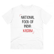 Generic Men's PC Cotton India Kasam Printed T Shirt (Color: White, Thread Count: 180GSM)