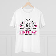 Generic Men's PC Cotton 61st Birthday Printed T Shirt (Color: White, Thread Count: 180GSM)