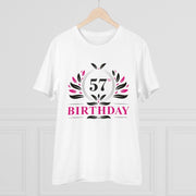 Generic Men's PC Cotton 57th Birthday Printed T Shirt (Color: White, Thread Count: 180GSM)