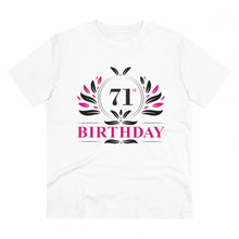 Generic Men's PC Cotton 71st Birthday Printed T Shirt (Color: White, Thread Count: 180GSM)
