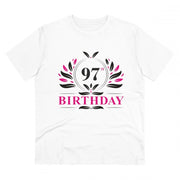 Generic Men's PC Cotton 97th Birthday Printed T Shirt (Color: White, Thread Count: 180GSM)