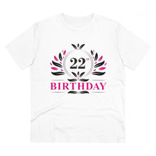 Generic Men's PC Cotton 22nd Birthday Printed T Shirt (Color: White, Thread Count: 180GSM)