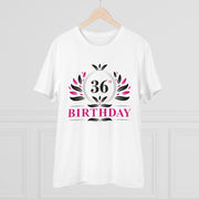 Generic Men's PC Cotton 36th Birthday Printed T Shirt (Color: White, Thread Count: 180GSM)