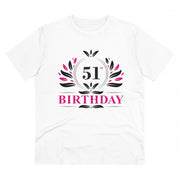 Generic Men's PC Cotton 51st Birthday Printed T Shirt (Color: White, Thread Count: 180GSM)