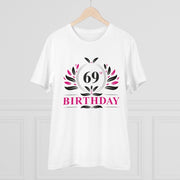 Generic Men's PC Cotton 69th Birthday Printed T Shirt (Color: White, Thread Count: 180GSM)