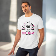 Generic Men's PC Cotton 90th Birthday Printed T Shirt (Color: White, Thread Count: 180GSM)