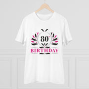 Generic Men's PC Cotton 80th Birthday Printed T Shirt (Color: White, Thread Count: 180GSM)