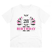 Generic Men's PC Cotton 28th Birthday Printed T Shirt (Color: White, Thread Count: 180GSM)