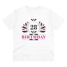 Generic Men's PC Cotton 28th Birthday Printed T Shirt (Color: White, Thread Count: 180GSM)