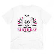 Generic Men's PC Cotton 46th Birthday Printed T Shirt (Color: White, Thread Count: 180GSM)