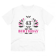 Generic Men's PC Cotton 43rd Birthday Printed T Shirt (Color: White, Thread Count: 180GSM)