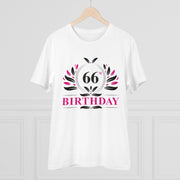 Generic Men's PC Cotton 66th Birthday Printed T Shirt (Color: White, Thread Count: 180GSM)