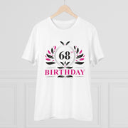 Generic Men's PC Cotton 68th Birthday Printed T Shirt (Color: White, Thread Count: 180GSM)