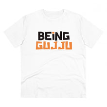 Generic Men's PC Cotton Being Gujju Printed T Shirt (Color: White, Thread Count: 180GSM)