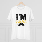 Generic Men's PC Cotton I Am Gujarati Printed T Shirt (Color: White, Thread Count: 180GSM)