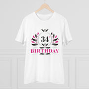 Generic Men's PC Cotton 34th Birthday Printed T Shirt (Color: White, Thread Count: 180GSM)