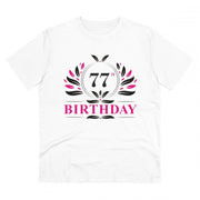 Generic Men's PC Cotton 77th Birthday Printed T Shirt (Color: White, Thread Count: 180GSM)