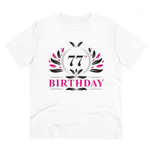 Generic Men's PC Cotton 77th Birthday Printed T Shirt (Color: White, Thread Count: 180GSM)