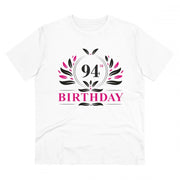 Generic Men's PC Cotton 94th Birthday Printed T Shirt (Color: White, Thread Count: 180GSM)